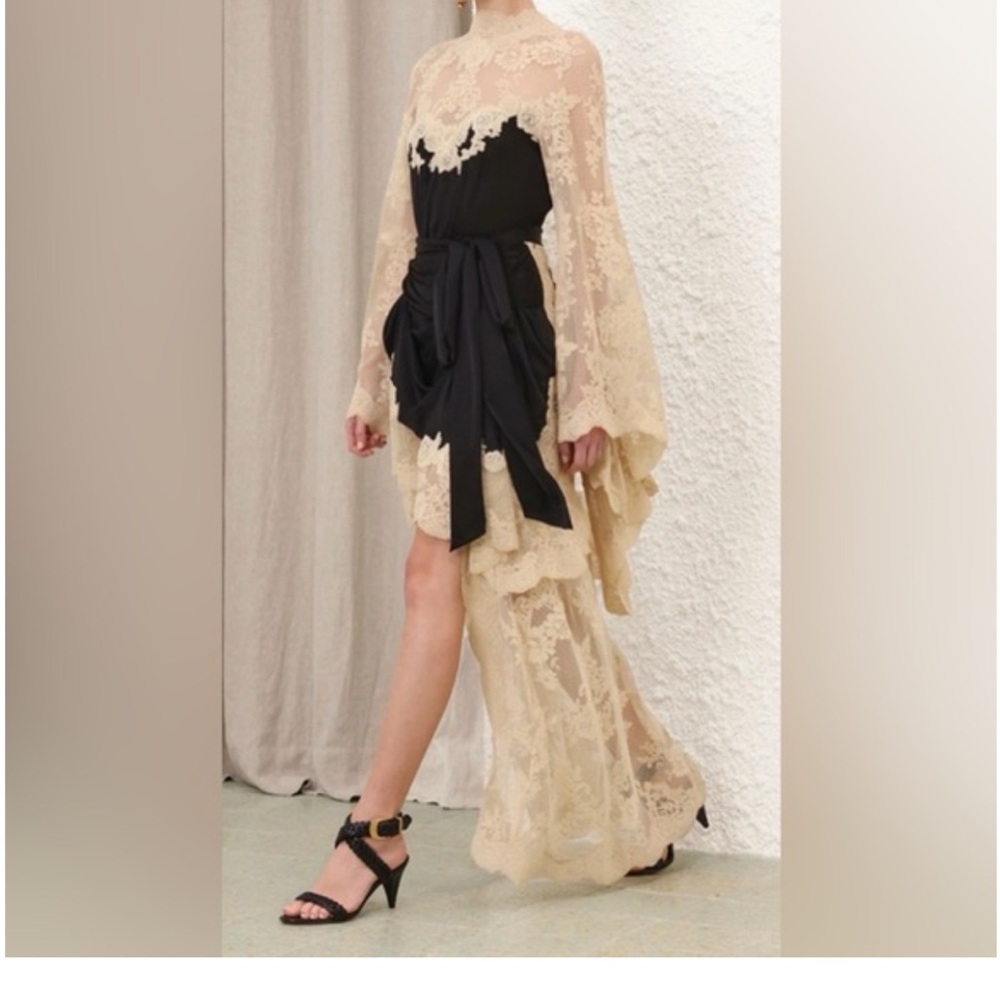 Hypnotic Satin Lace Drape Dress